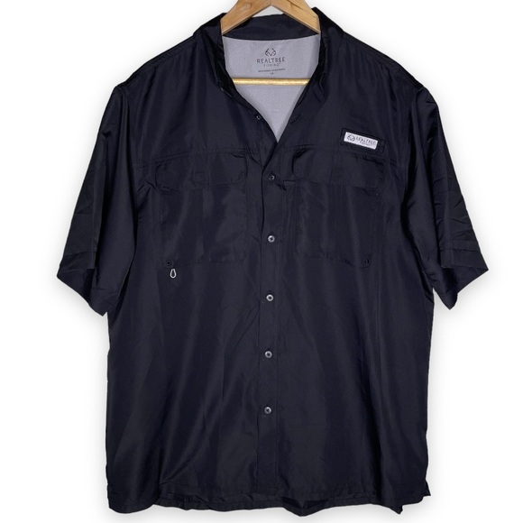 Realtree Shirts Realtree Fishing Black Short Sleeve Button Up